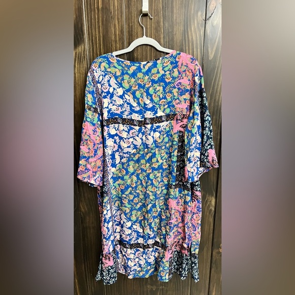 Hayden Duster Topper Womens Medium Multicolor Boho Floral Button Up Shrug Top-XL - Picture 11 of 11